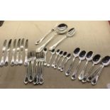 AN ITALIAN 800 SILVER CUTLERY SET Six place setting, along with ladles and serving forks.