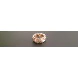 A 14CT ROSE GOLD AND DIAMOND SET RING The scrolling pierced band set with six flowerheads, each