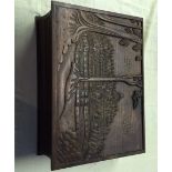 AN EARLY 20TH CENTURY INDIAN CARVED BOOK BOX Landscape with temples. (40cm x 29cm x 13cm) Condition: