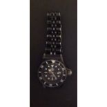 TAG HEUER, 1000 SUBMARINER, A PAINTED STEEL LADIES' BRACELET WRISTWATCH Having a black tone dial,