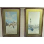 PARENGO, A PAIR OF LATE 19TH/EARLY 20TH CENTURY WATERCOLOURS Venetian scenes, one view of St. Mark's