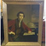 AFTER JOSHUA REYNOLDS, OIL ON CANVAS Portrait of Sir Joseph Banks, contained in a large heavy gilt