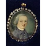 ATTRIBUTED TO JAMES JENNINGS, fl. (flourished) 1763 - 1793, PORTRAIT MINIATURE ON IVORY Of a