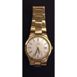 OMEGA, AN AUTOMATIC GOLD PLATED AND STAINLESS STEEL BACKED GENTLEMEN'S WRISTWATCH  Having a circular