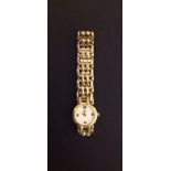 ROTARY, A GOLD PLATED LADIES' WRISTWATCH  Having a white circular dial and Roman numerals at