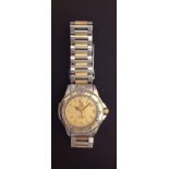 TAG HEUER, PROFESSIONAL 200M, A BICOLOUR MID SIZE WRISTWATCH  On an integral two tone branded strap,