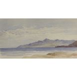 EDWARD DUNCAN, R.W.S., 19TH CENTURY WATERCOLOUR, COASTAL VIEW Of 'The Sound of Mull', with blue