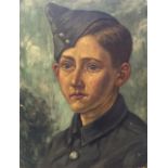 R.A. WILSON, A 20TH CENTURY OIL ON CANVAS Portrait of a World War II R.A.F. airman, unframed. (