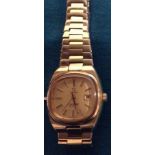 OMEGA SEAMASTER, A STAINLESS STEEL AND GOLD PLATED LADIES' WRISTWATCH Having an oval gold tone dial,