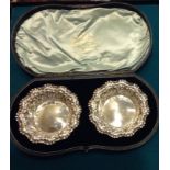 ELKINGTON & CO., A PAIR OF VICTORIAN HALLMARKED SILVER SWEETMEAT DISHES With scalloped edges and