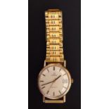 OMEGA, A VINTAGE 9CT GOLD GENTLEMEN'S WRISTWATCH  Having the 1030 Omega manual movement, with