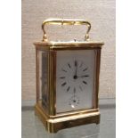 SCHERER, PARIS, AN EARLY 20TH CENTURY GRAND SONNERIE REPEATING CARRIAGE CLOCK In a gilded brass