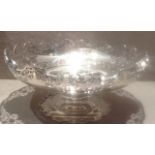 AN EARLY 20TH CENTURY HALLMARKED SILVER TAZZA Having decorative Art Nouveau style pierced work and