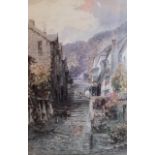 ALFRED LEYMAN, 1856 - 1933, A PAIR OF WATERCOLOURS Views of Clovelly near Devon, framed and
