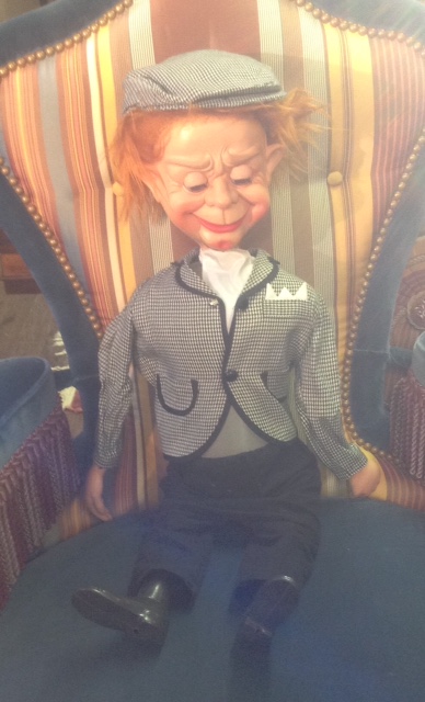 "PARLANCHIN", A 1970S VENTRILOQUIST DUMMY In hard plastic, with original outfit, instruction leaflet