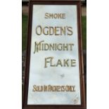 AN ORIGINAL EARLY 20TH CENTURY 'SMOKE OGDEN'S MIDNIGHT FLAKE' MIRROR Framed.