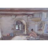 SIR WILLIAM RUSSELL FLINT, P.R.W.S., R.A., WATERCOLOUR 'The Well Water Bath, Lucenay', bearing a