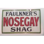 AN EARLY 20TH CENTURY CAST IRON AND ENAMEL DOUBLE SIDED ADVERTISING SIGN 'Faulkner's Nosegay