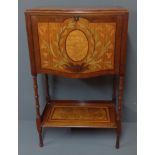 MORRIS & CO., AN EDWARDIAN WALNUT AND SYCAMORE SECRÉTAIRE CABINET Finely decorated with specimen