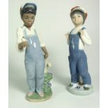 2 Lladro Figures – Boy from Madrid (4898) and Gardening Buddies (06472).