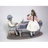 Lladro Jazz Band Pianist and Girl Singer.