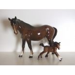 Beswick Mare and Beswick Foal.