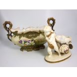 Moores Porcelain Putti and Cornucopia  Shell and Continental 2    Handled Vase.