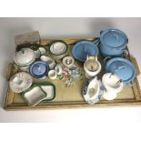 Assorted Children’s Teaware, Cookware, Sanitary Ware etc on a    Hand Painted Tray.