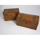 2 Victorian inlaid Walnut Tea Caddies.