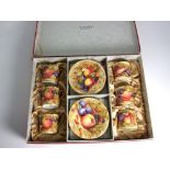 Aynsley Fruit Pattern Coffee Set in original box.