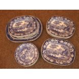 18 assorted Blue and White Ashets and Plates. £40/60
