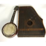 19th Century Menzenhauer and Schmidt No.2 Guitar Zither and Walliostro Zither Mandolin. £60/80