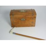 Oak Tea Caddy with Plated Studs plus Horn Handled Riding Crop. £30/40 145. 2 Royal Doulton