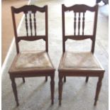 Pair of Edwardian Mahogany Stained Bedroom Chairs. £20/30 719. Large Patterned Rug (dark pink,
