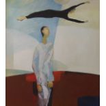 **JONATHON HOOD – Trapeze. Oil on Board. Signed. Dated ’99. (17” x 15½”). £60/100