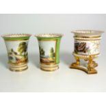 Flight Barr and Barr Royal Worcester Small Vase (rim chip) and Pair of 18th Century Porcelain