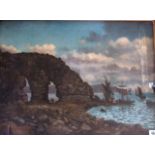 J EDWARDS – A Jacobite Landing. Oil on canvas. Signed. Dated 1897 17” x 23” £60/80