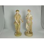 2 Parianware 17” Figures – one Naked Classical Lady by Copeland, the other of Sappho (some damage).