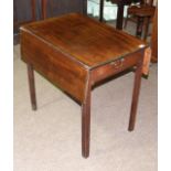 Georgian Mahogany Pembroke Table with Single Drawer. £150/250