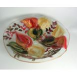 Large Art Glass Floral Pattern Fruit Bowl (19” diameter). £30/50