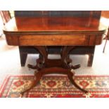 Regency Rosewood Turnover Top Tea Table with Boxwood Inlay on 4 Splayed Feet. £200/300