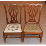 Pair of Georgian Mahogany Chippendale Style Child’s Chairs. £200/250