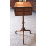 Georgian Mahogany Pedestal Drop-leaf Worktable with 2 Drawers and 2 Dummy Drawers. £300/400