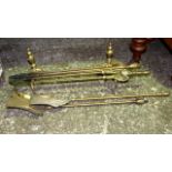 Brass Fire Irons and Andirons. £40/60