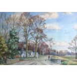 **T.J BERTRAM – Pair of Framed Watercolours – Beech Trees, Yair Rd, Selkirk and Philiphaugh Farm,
