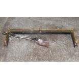 Victorian Brass and Iron Fender plus set of Victorian Steel Fire Irons £60/80