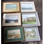 6 assorted Framed Watercolours. £40/60