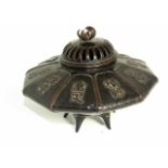 Chinese Bronze Incense Burner – approx. 8¼” diameter, Signed with 4 character mark. £200/300