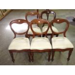 4 Victorian Mahogany Balloon Backed Chairs plus other. £60/80
