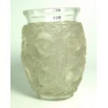 Lalique Glass Vase – 7½” high. Bird Pattern (chip to base). £100/150